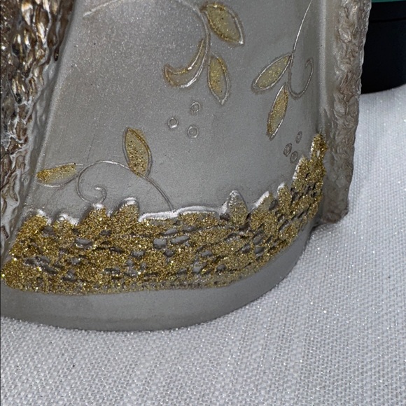 Angel Figurine holding a dove shimmering gold and silver design 12” tall - Picture 10 of 14